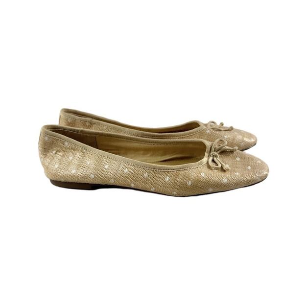J CREW Woven Polka Dot Raffia Ballet Flats Size 8.5 - Picture 5 of 7